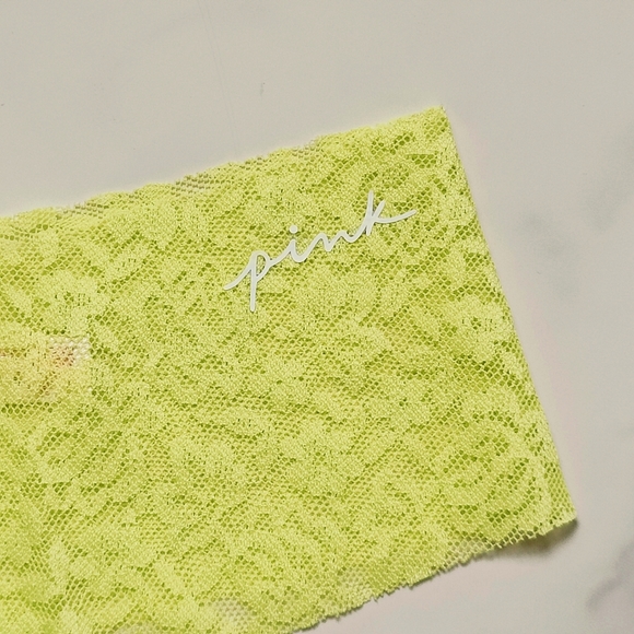 NWT PINK VICTORIA'S SECRET NO-SHOW SOFT LACE THONG PANTY IN GREEN SPRING SIZE XL - Picture 4 of 6